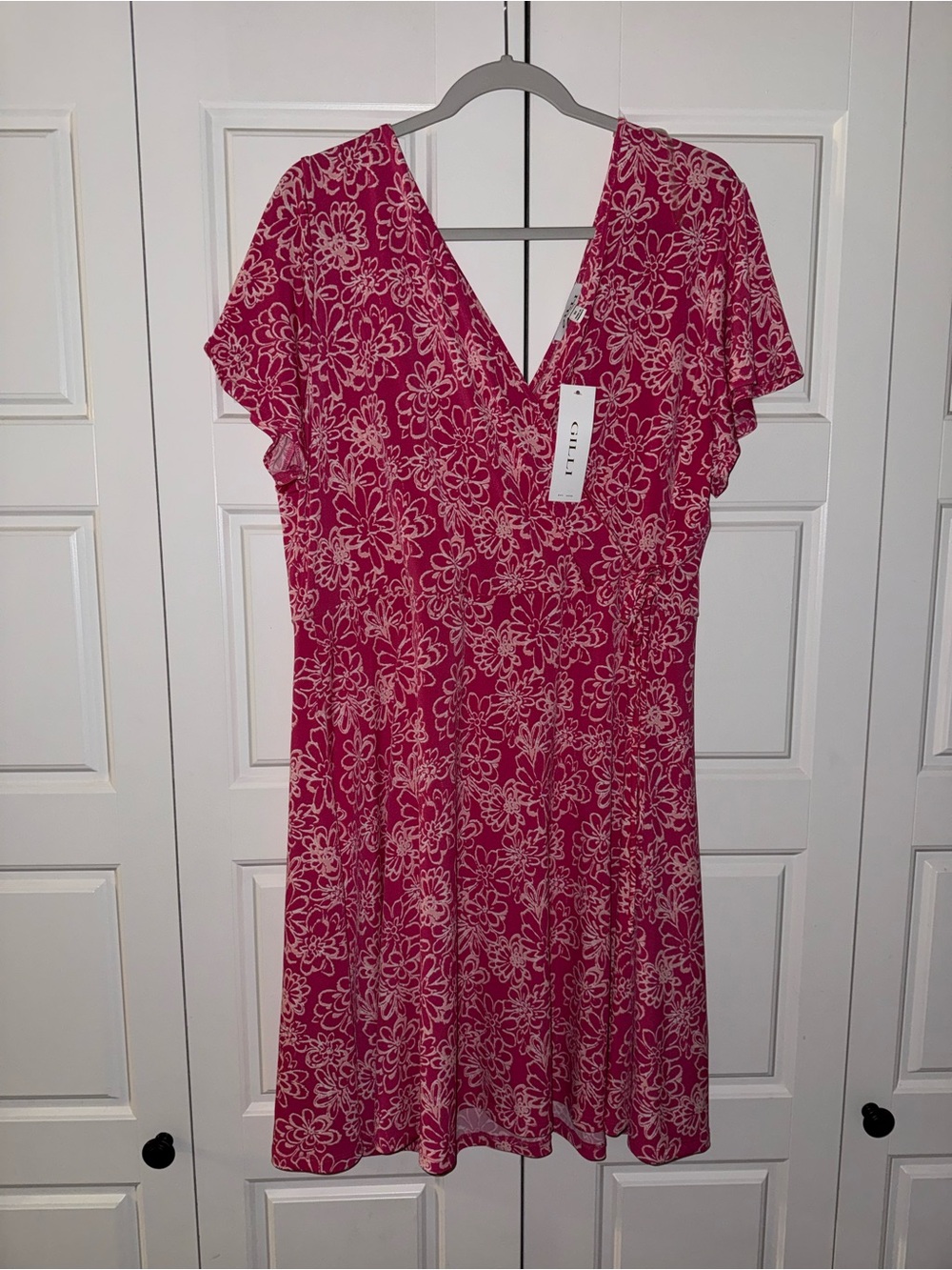 🆕 Floral V-Neck Pink Dress 👗 3XL
